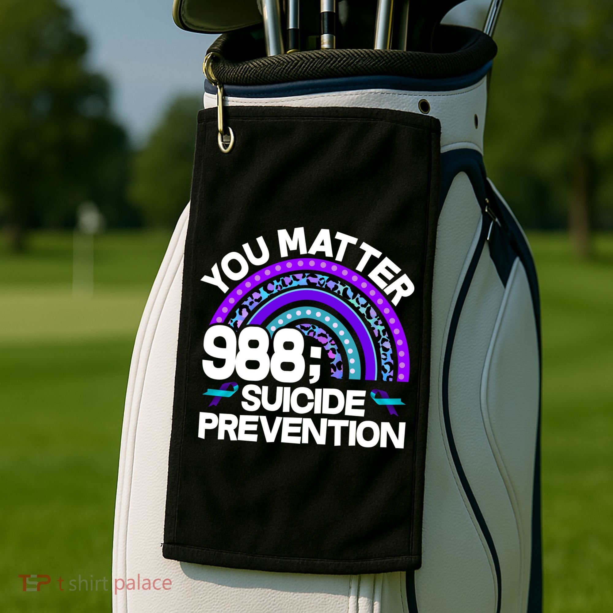You Matter 988 Semicolon Suicide Prevention Golf Towel