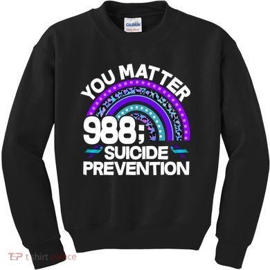 You Matter 988 Semicolon Suicide Prevention Kids Sweatshirt