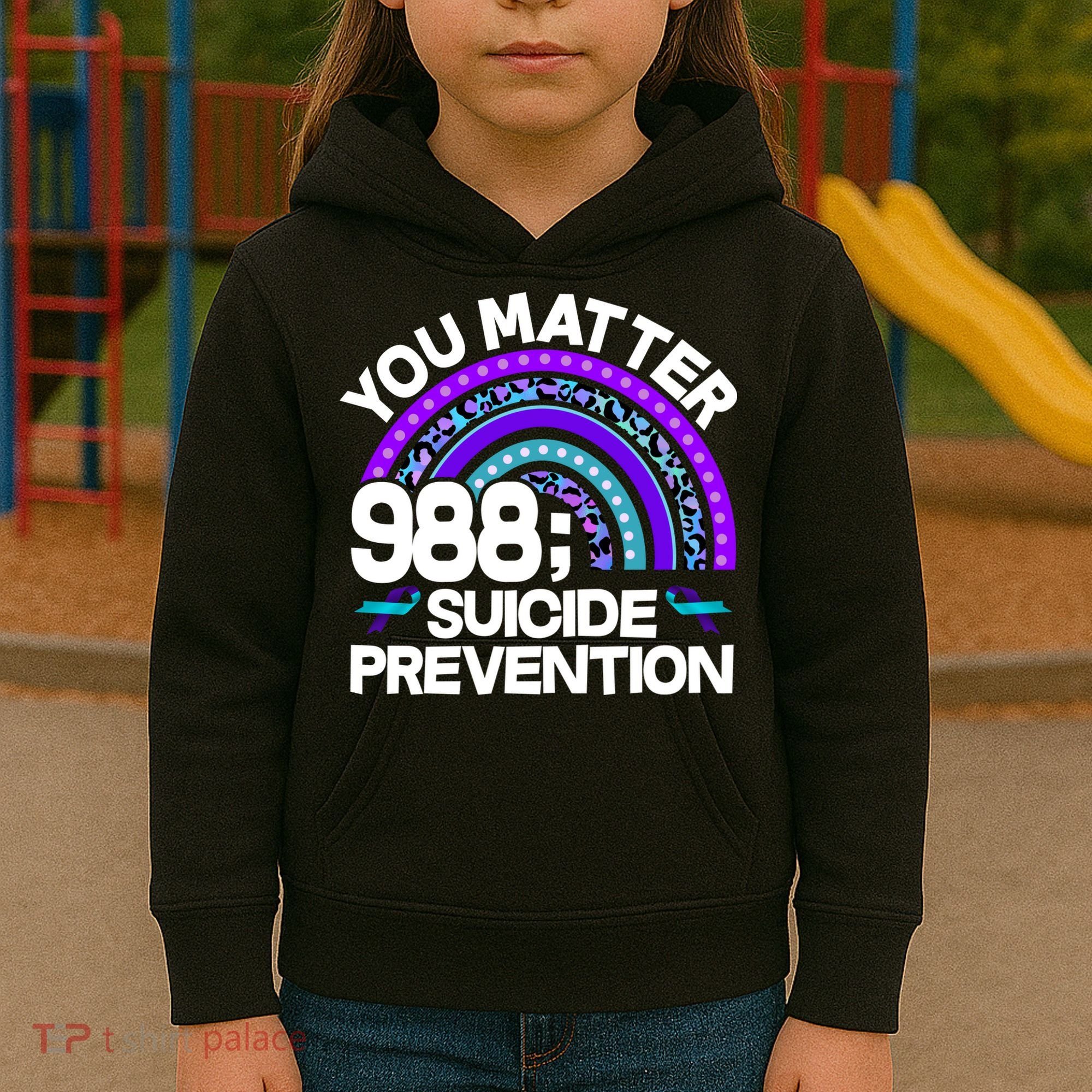 You Matter 988 Semicolon Suicide Prevention Kids Hoodie