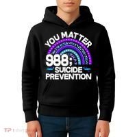 You Matter 988 Semicolon Suicide Prevention Kids Hoodie thumb 4