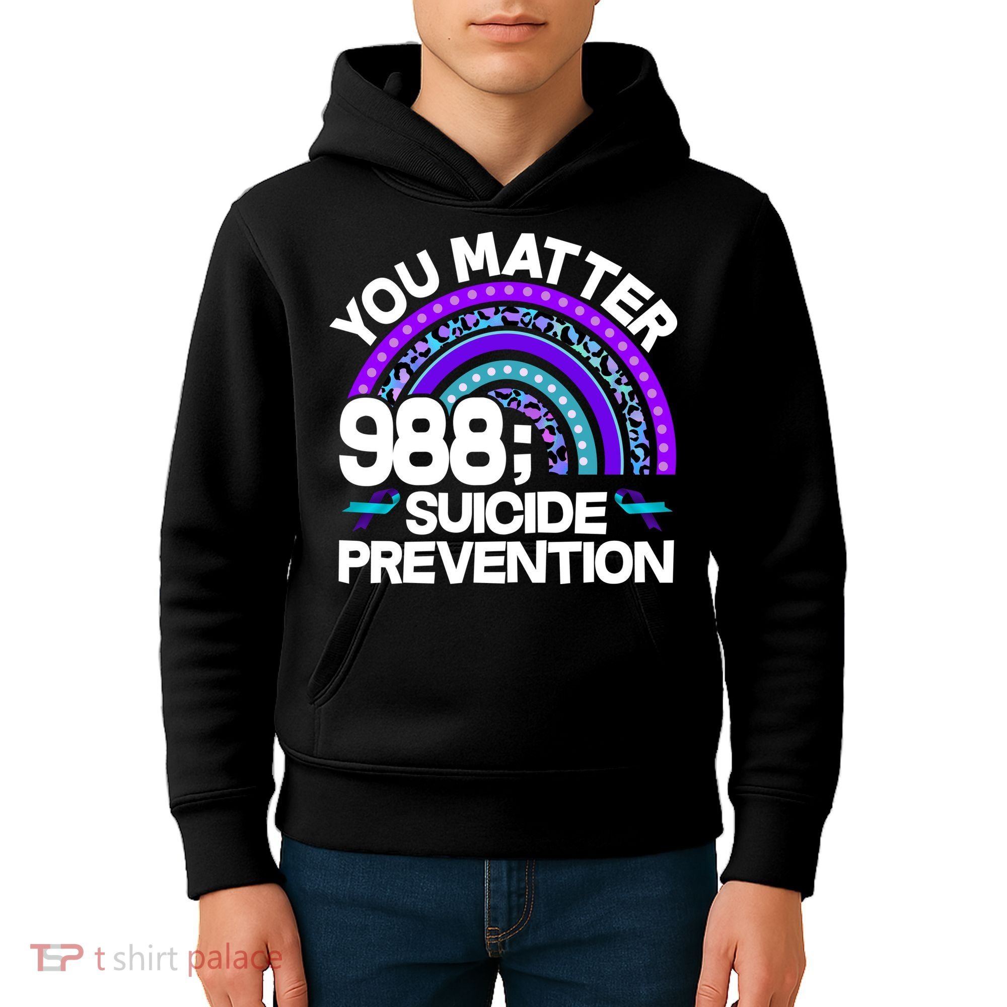 You Matter 988 Semicolon Suicide Prevention Kids Hoodie