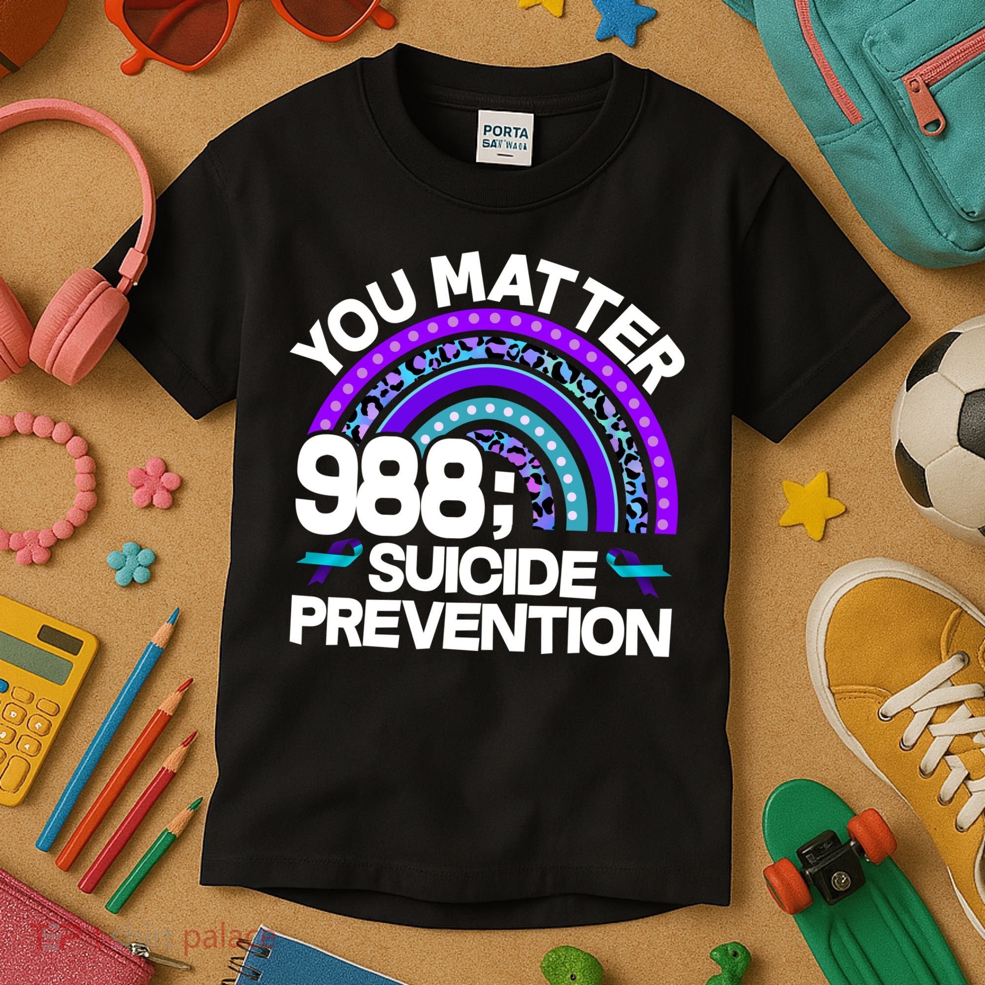 You Matter 988 Semicolon Suicide Prevention Kids T-Shirt