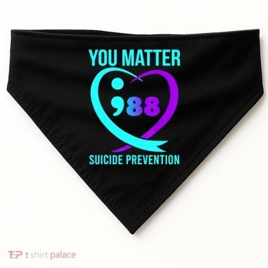 You Matter 988 Suicide Prevention Awareneess USA-Made Doggie Bandana