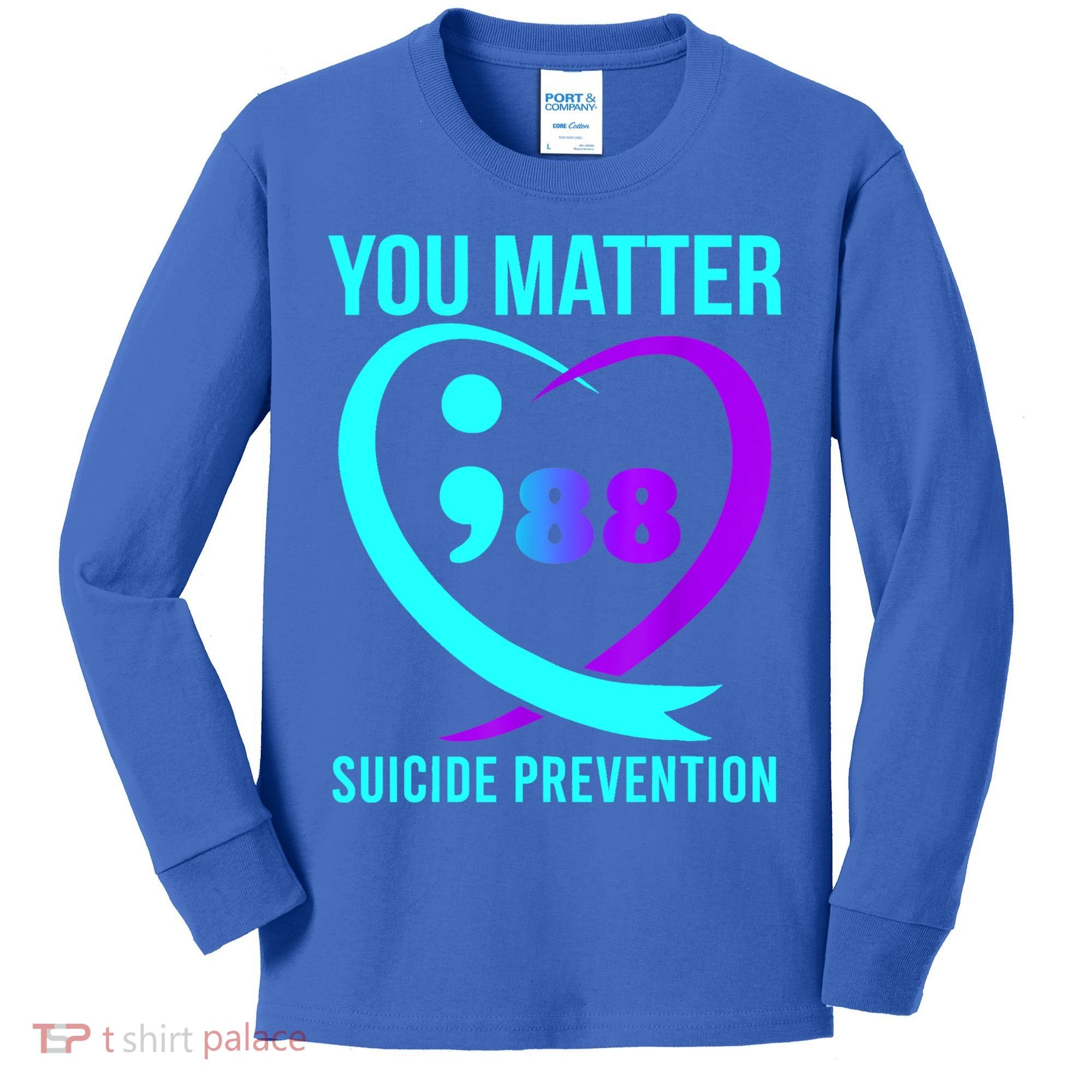You Matter 988 Suicide Prevention Awareneess Kids Long Sleeve Shirt