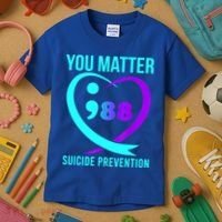 You Matter 988 Suicide Prevention Awareneess Kids T-Shirt thumb 3