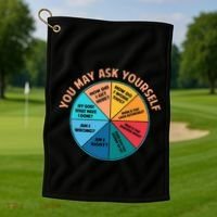 You May Ask Yourself Once In A Lifetime Pie Chart Golf Towel thumb 1