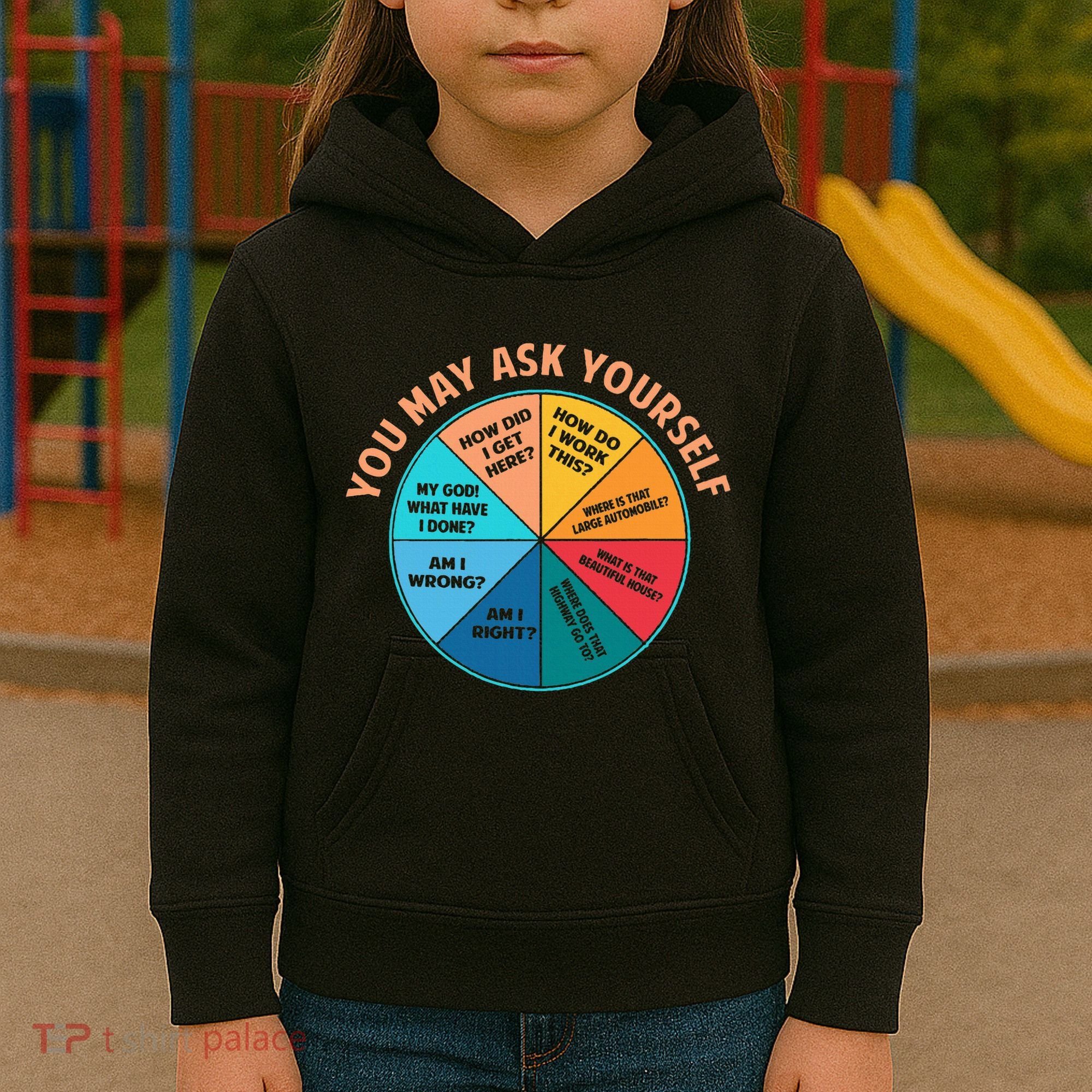 You May Ask Yourself Once In A Lifetime Pie Chart Kids Hoodie