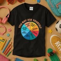You May Ask Yourself Once In A Lifetime Pie Chart Kids T-Shirt thumb 3