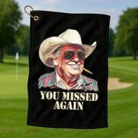 You Missed Again Trump Golf Towel thumb 1