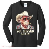 You Missed Again Trump Kids Long Sleeve Shirt thumb 0