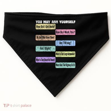 You May Ask Yourself Classic 80S Pop Music USA-Made Doggie Bandana
