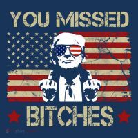 You Missed B!!Ches Donald Trump Middle Finger Usa Flag Sweatshirt thumb 3