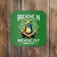Yoga Meditation Breathe In Breathe Out Move On Coaster thumb 0