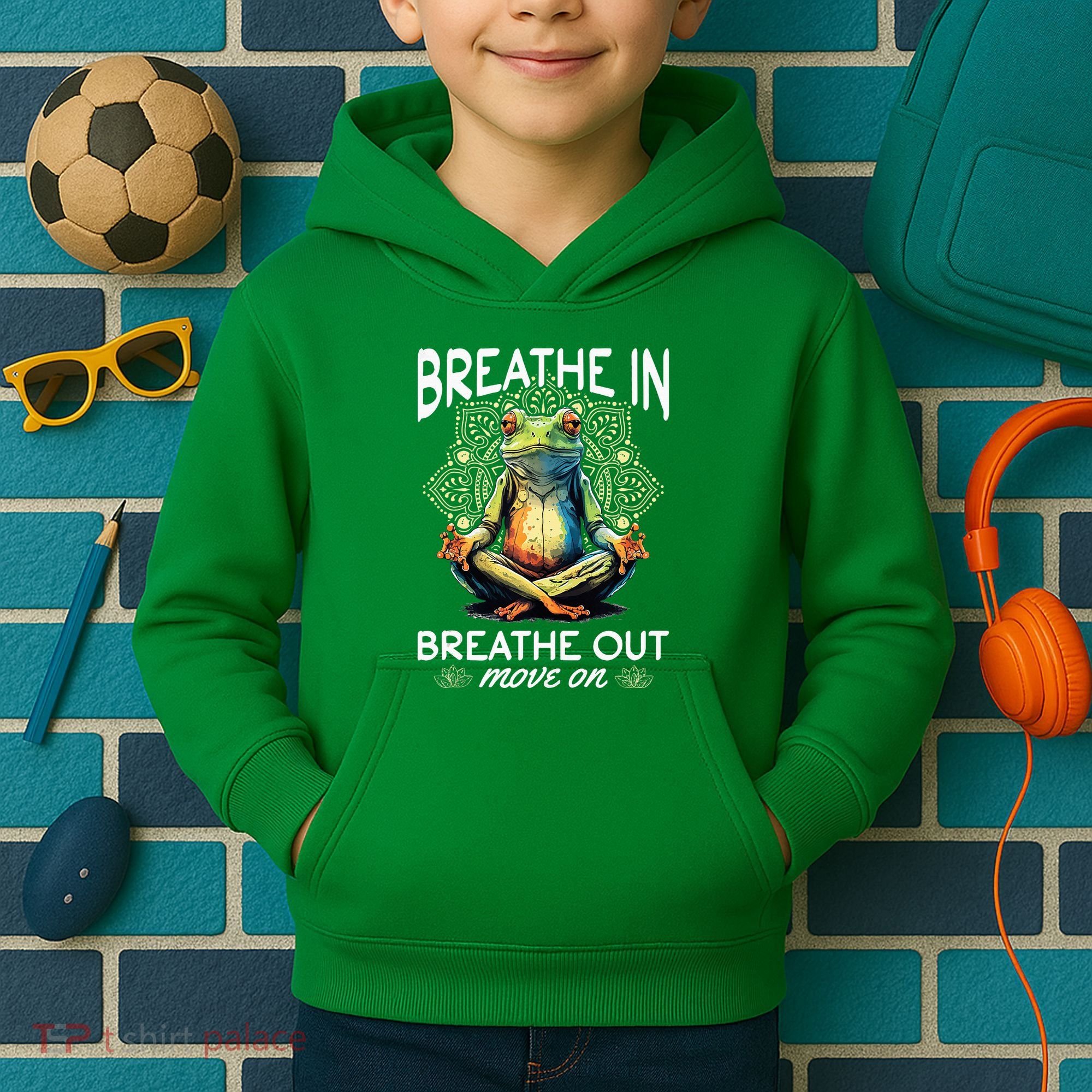 Yoga Meditation Breathe In Breathe Out Move On Kids Hoodie
