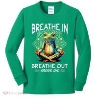 Yoga Meditation Breathe In Breathe Out Move On Kids Long Sleeve Shirt thumb 0