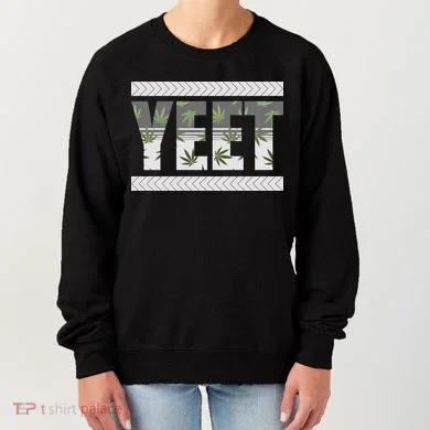 Yeet Meme Cannabis Leaf Pattern Women's Sweatshirt