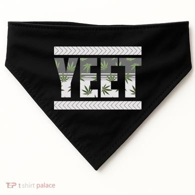 Yeet Meme Cannabis Leaf Pattern USA-Made Doggie Bandana