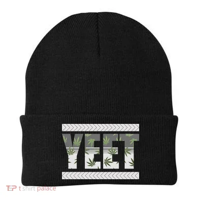 Yeet Meme Cannabis Leaf Pattern Beanie
