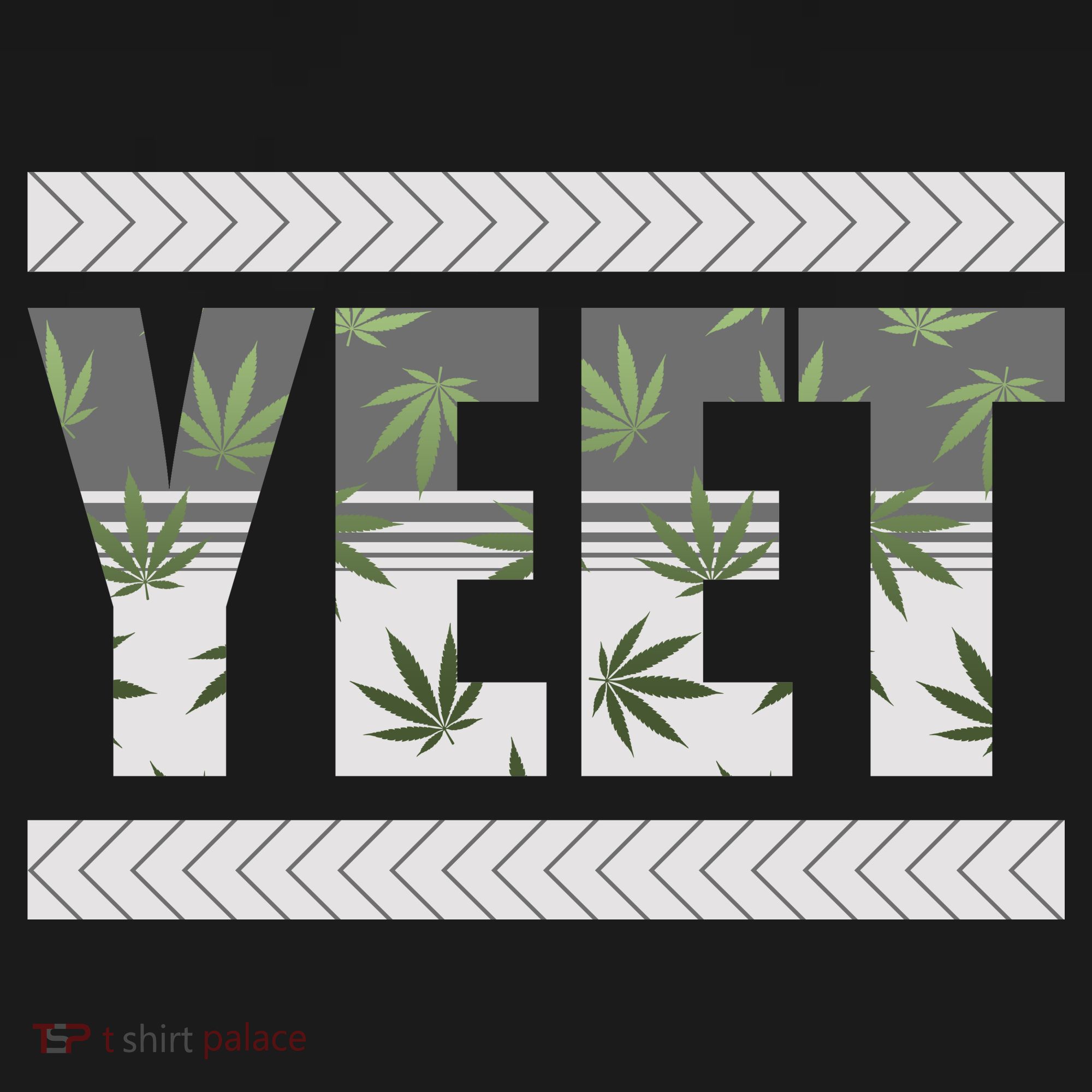 Yeet Meme Cannabis Leaf Pattern Polo