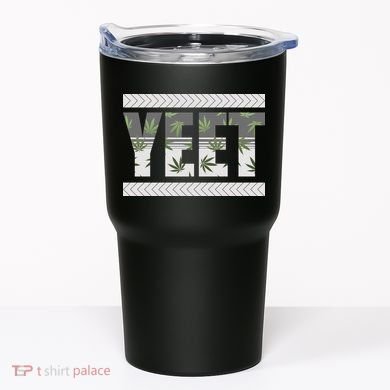 Yeet Meme Cannabis Leaf Pattern Tumbler