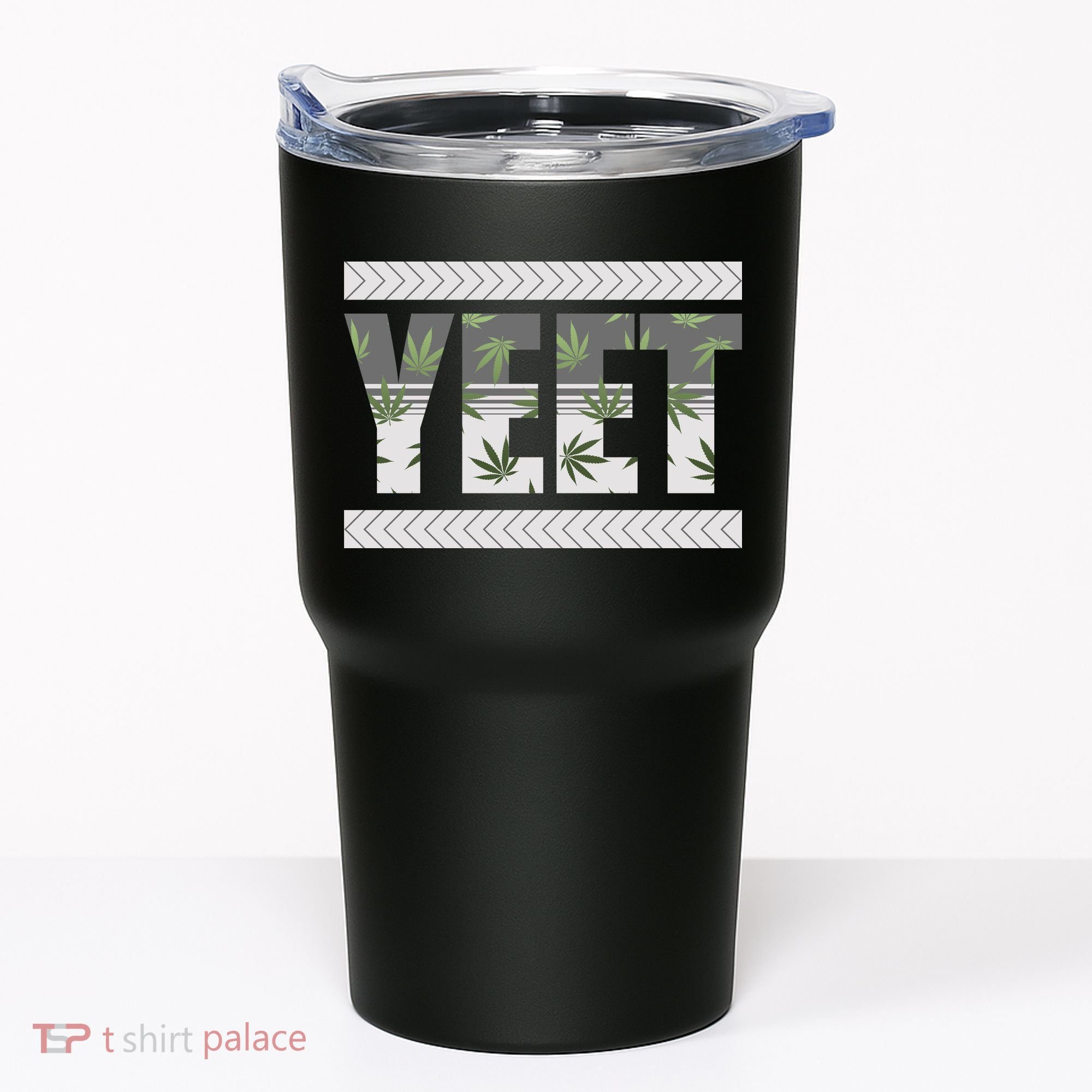 Yeet Meme Cannabis Leaf Pattern Tumbler