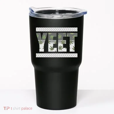 Yeet Meme Cannabis Leaf Pattern Tumbler