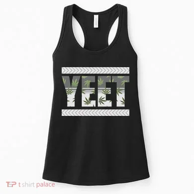 Yeet Meme Cannabis Leaf Pattern Women's Tank Top