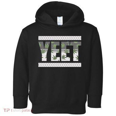 Yeet Meme Cannabis Leaf Pattern Toddler Hoodie