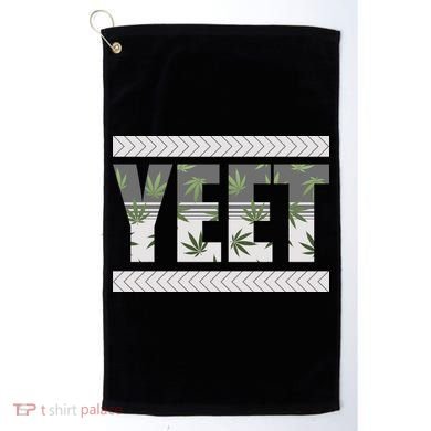 Yeet Meme Cannabis Leaf Pattern Golf Towel