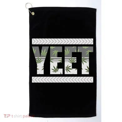 Yeet Meme Cannabis Leaf Pattern Golf Towel