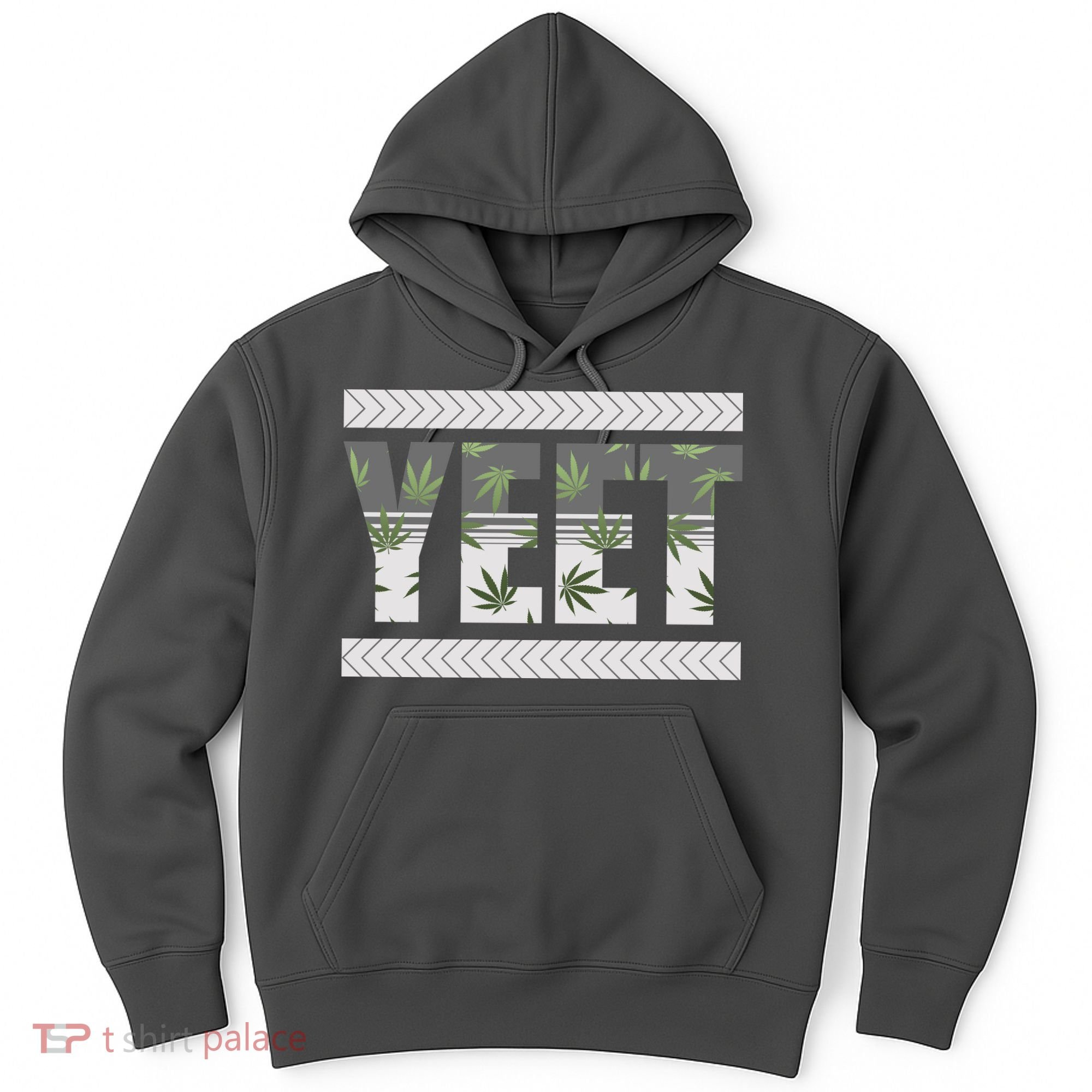 Yeet Meme Cannabis Leaf Pattern Hoodie