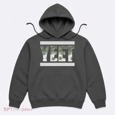 Yeet Meme Cannabis Leaf Pattern Hoodie