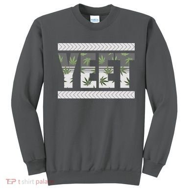 Yeet Meme Cannabis Leaf Pattern Sweatshirt