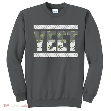 Yeet Meme Cannabis Leaf Pattern Sweatshirt
