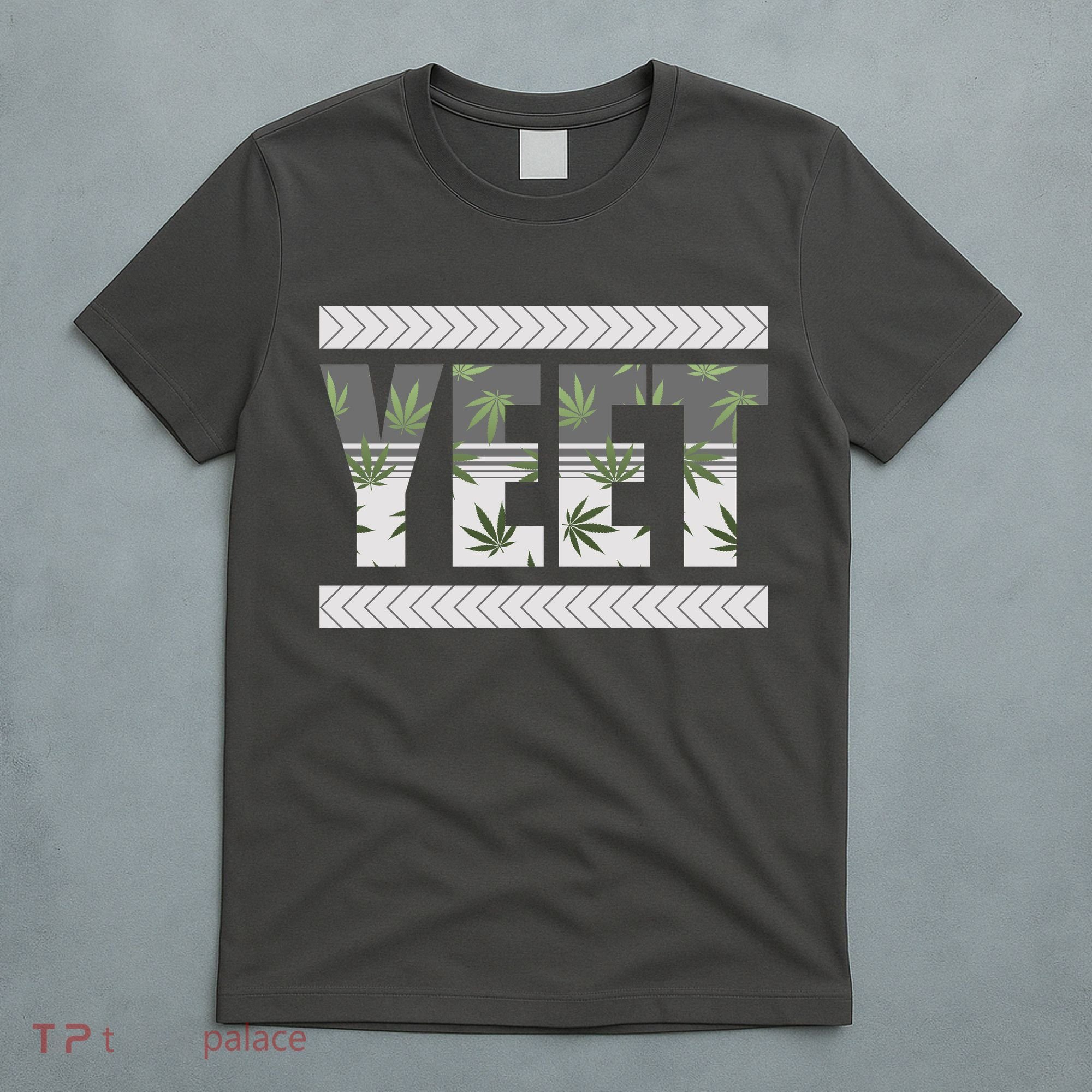 Yeet Meme Cannabis Leaf Pattern T-Shirt