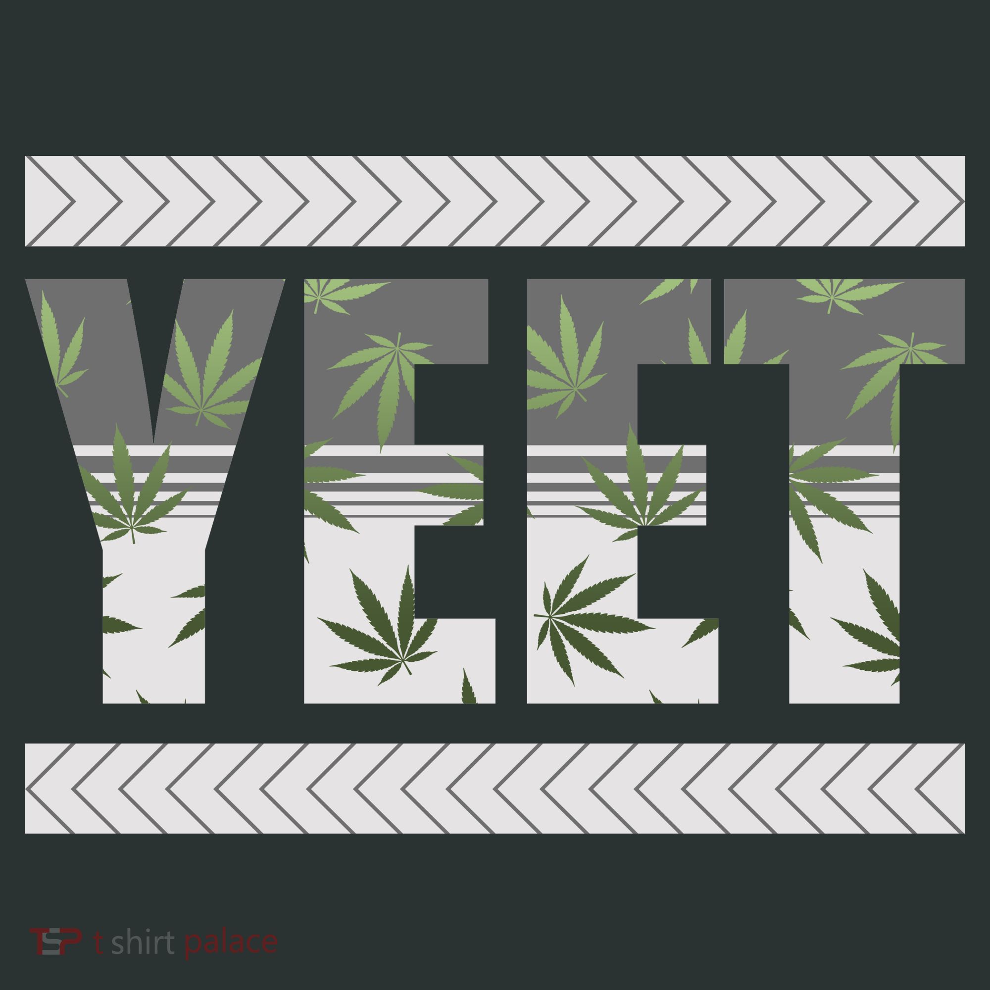 Yeet Meme Cannabis Leaf Pattern T-Shirt