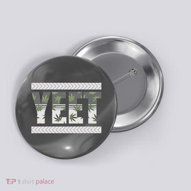 Yeet Meme Cannabis Leaf Pattern Button