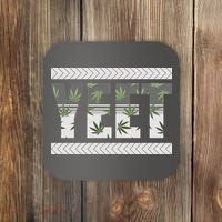 Yeet Meme Cannabis Leaf Pattern Coaster thumb 0