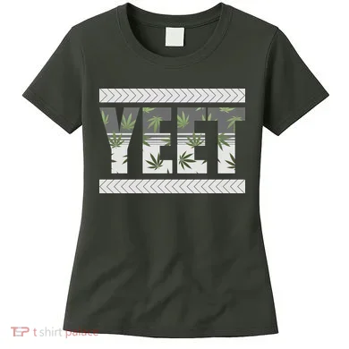 Yeet Meme Cannabis Leaf Pattern Women's T-Shirt