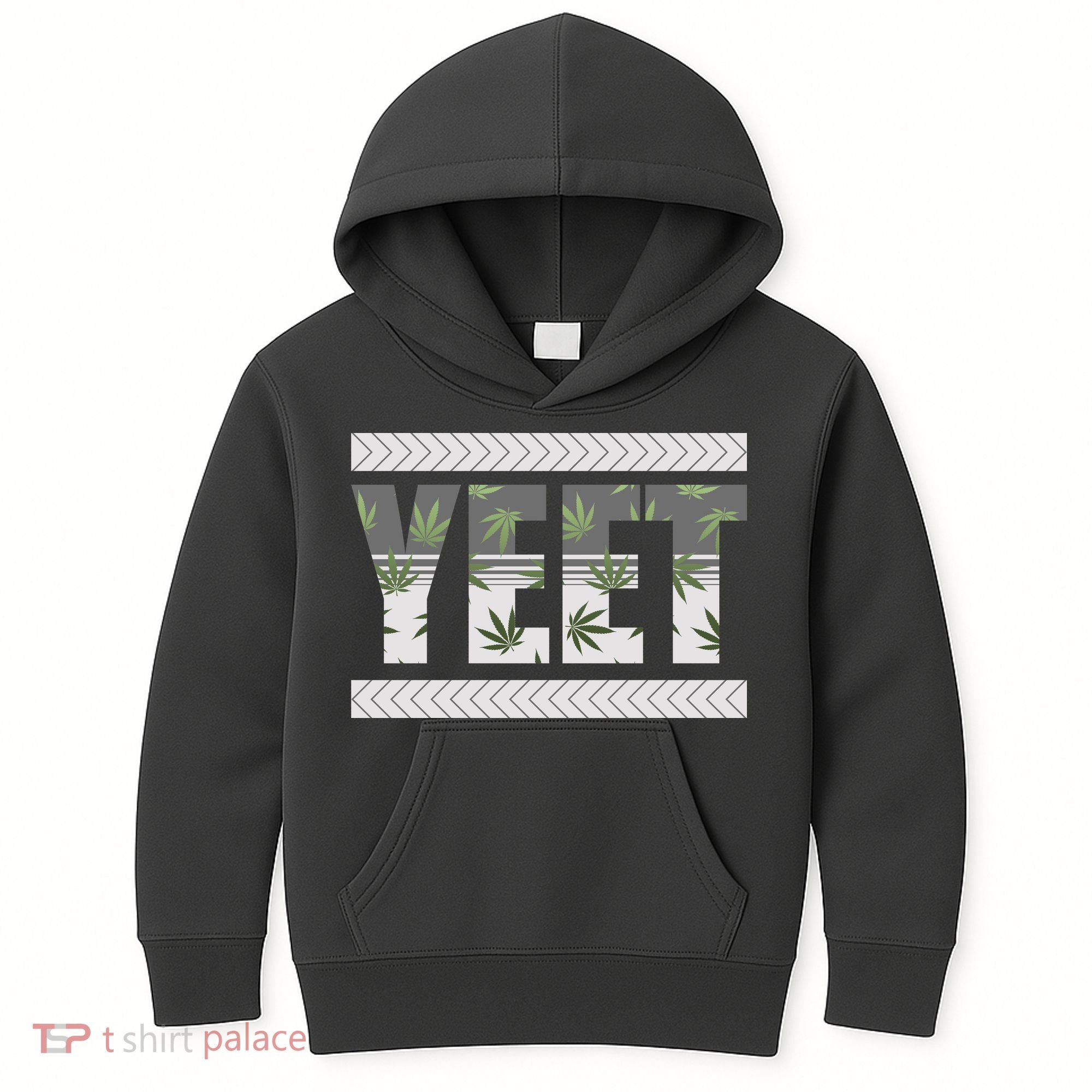 Yeet Meme Cannabis Leaf Pattern Kids Hoodie
