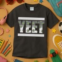 Yeet Meme Cannabis Leaf Pattern Kids T-Shirt thumb 3