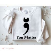 You Matter Cat Suicide Prevention Awareness Be Strong Sweatshirt thumb 2