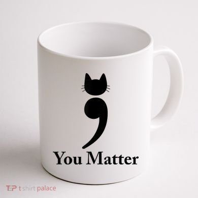 You Matter Cat Suicide Prevention Awareness Be Strong Coffee Mug back
