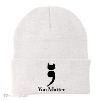 You Matter Cat Suicide Prevention Awareness Be Strong Beanie thumb 0