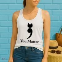 You Matter Cat Suicide Prevention Awareness Be Strong Women's Tank Top thumb 2