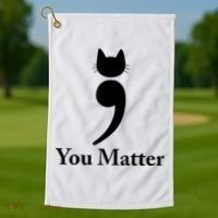 You Matter Cat Suicide Prevention Awareness Be Strong Golf Towel thumb 1