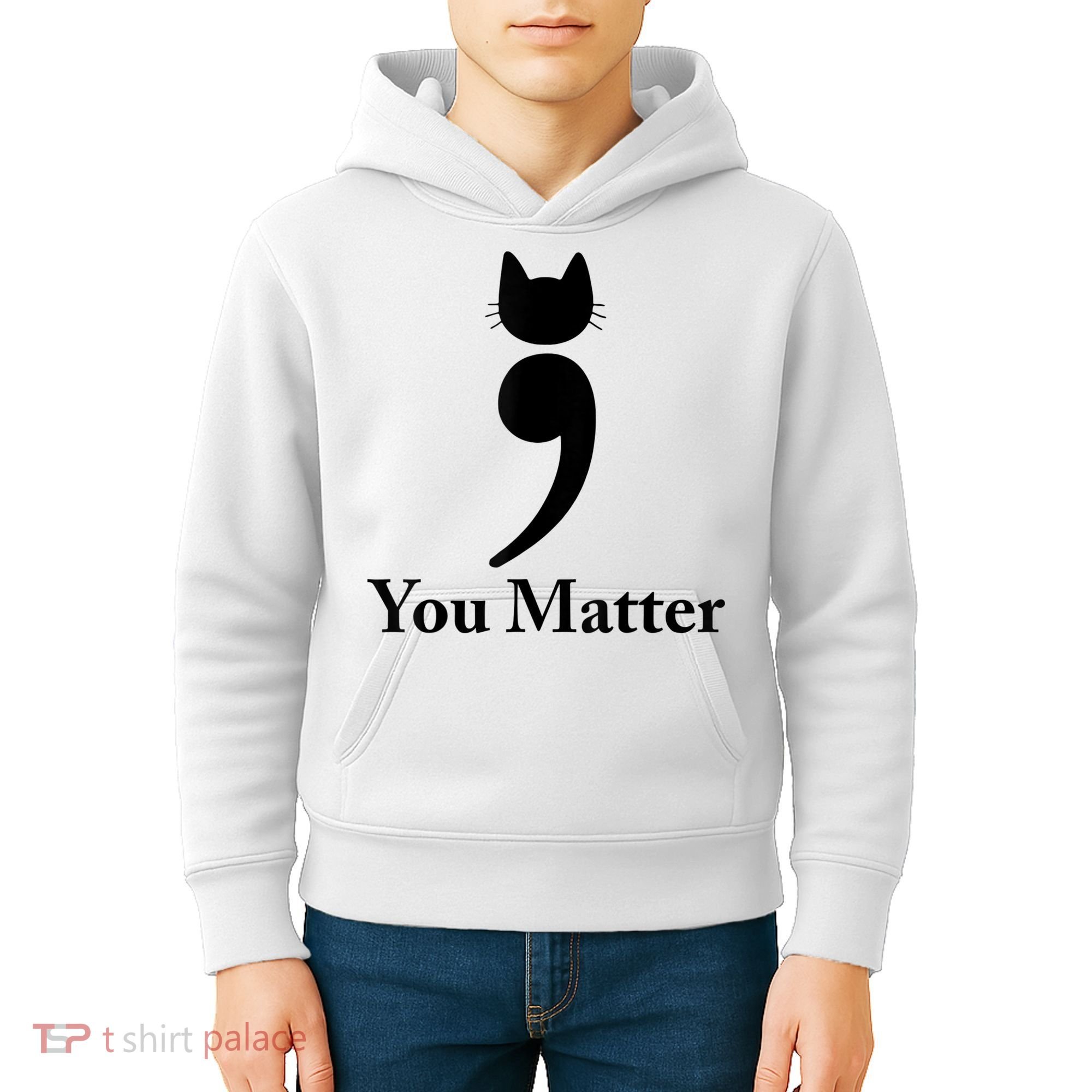 You Matter Cat Suicide Prevention Awareness Be Strong Kids Hoodie