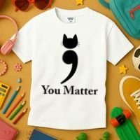 You Matter Cat Suicide Prevention Awareness Be Strong Kids T-Shirt thumb 3