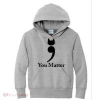 You Matter Cat Suicide Prevention Awareness Be Strong Kids Hoodie thumb 0