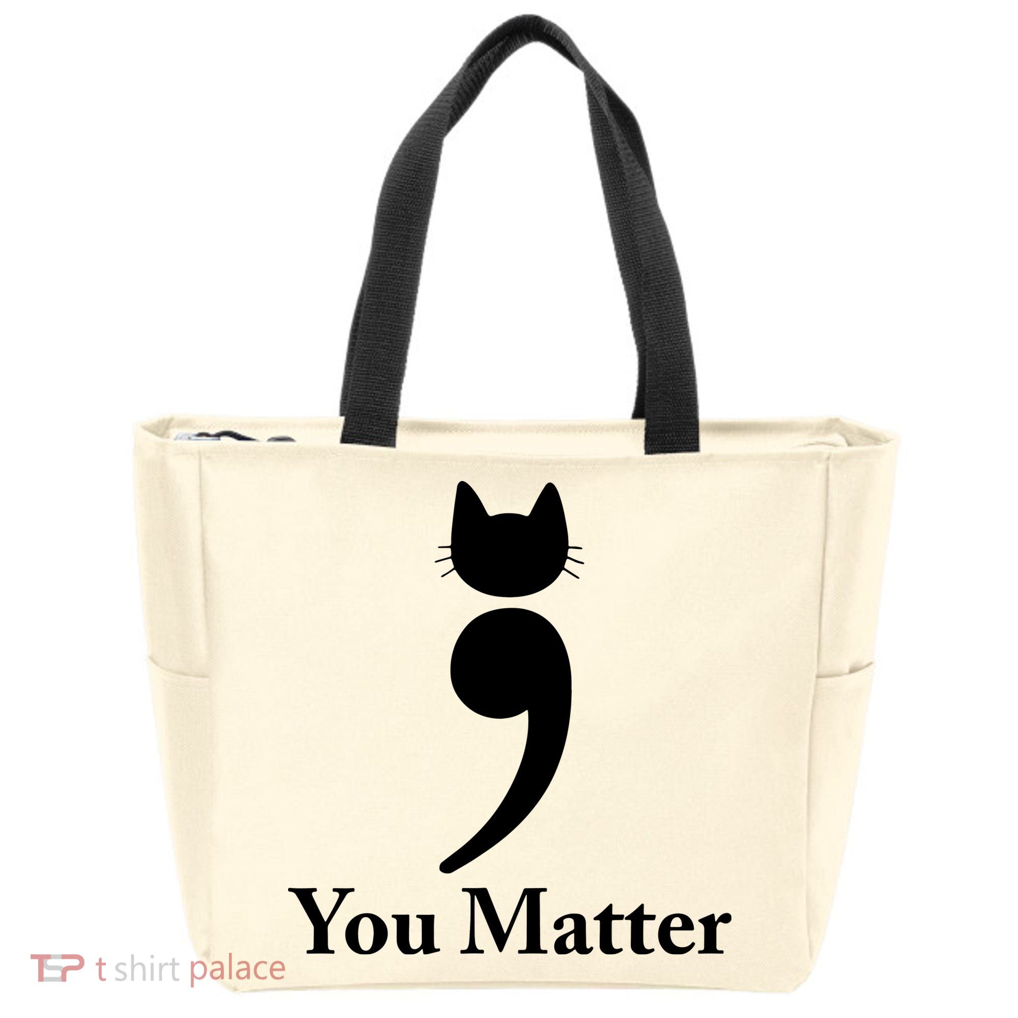 You Matter Cat Suicide Prevention Awareness Be Strong Tote Bag